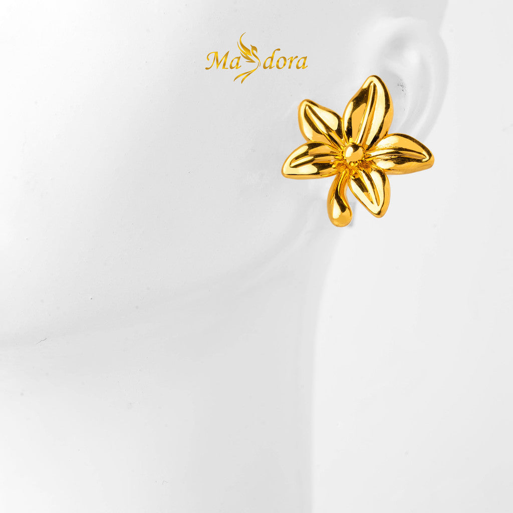 MASDORA 999 Gold Earring Earrings Emas ~ Wee Flower (EMAS 999/24K)