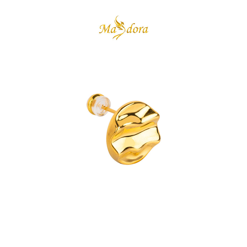 MASDORA 999 Gold Earring Earrings Subang Emas ~ Round Ripple Wave (EMAS 999/24K)