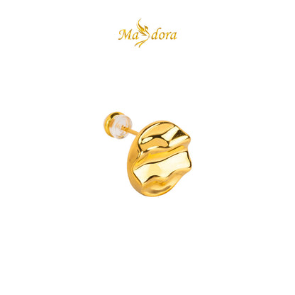 MASDORA 999 Gold Earring Earrings Subang Emas ~ Round Ripple Wave (EMAS 999/24K)