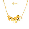 MASDORA 999 Gold Necklace Rantai Leher Emas ~ Matte Triple Trifoglio (EMAS 999/24K)