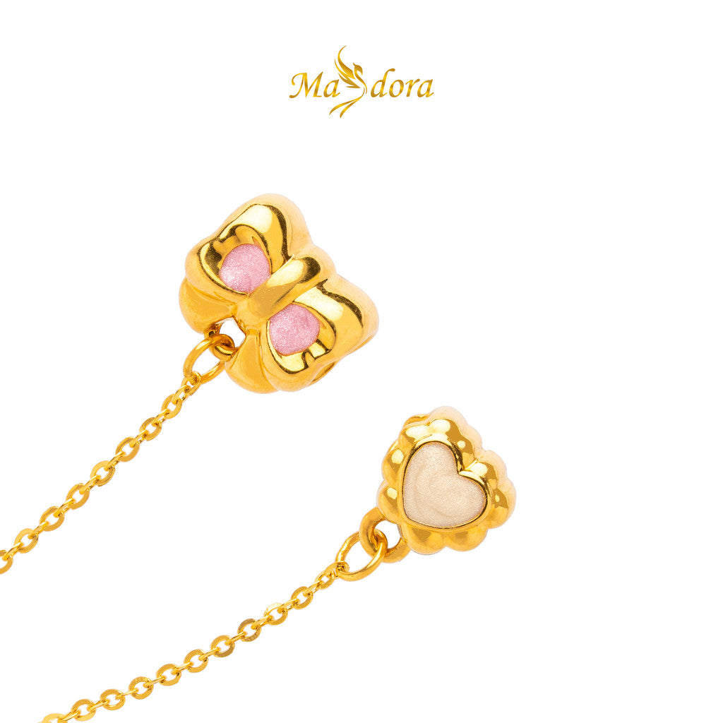 MASDORA 999 Gold Beads Bead Emas ~ HG Ribbon Safety Chain (EMAS 999/24K)