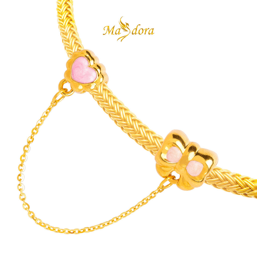 MASDORA 999 Gold Beads Bead Emas ~ HG Ribbon Safety Chain (EMAS 999/24K)