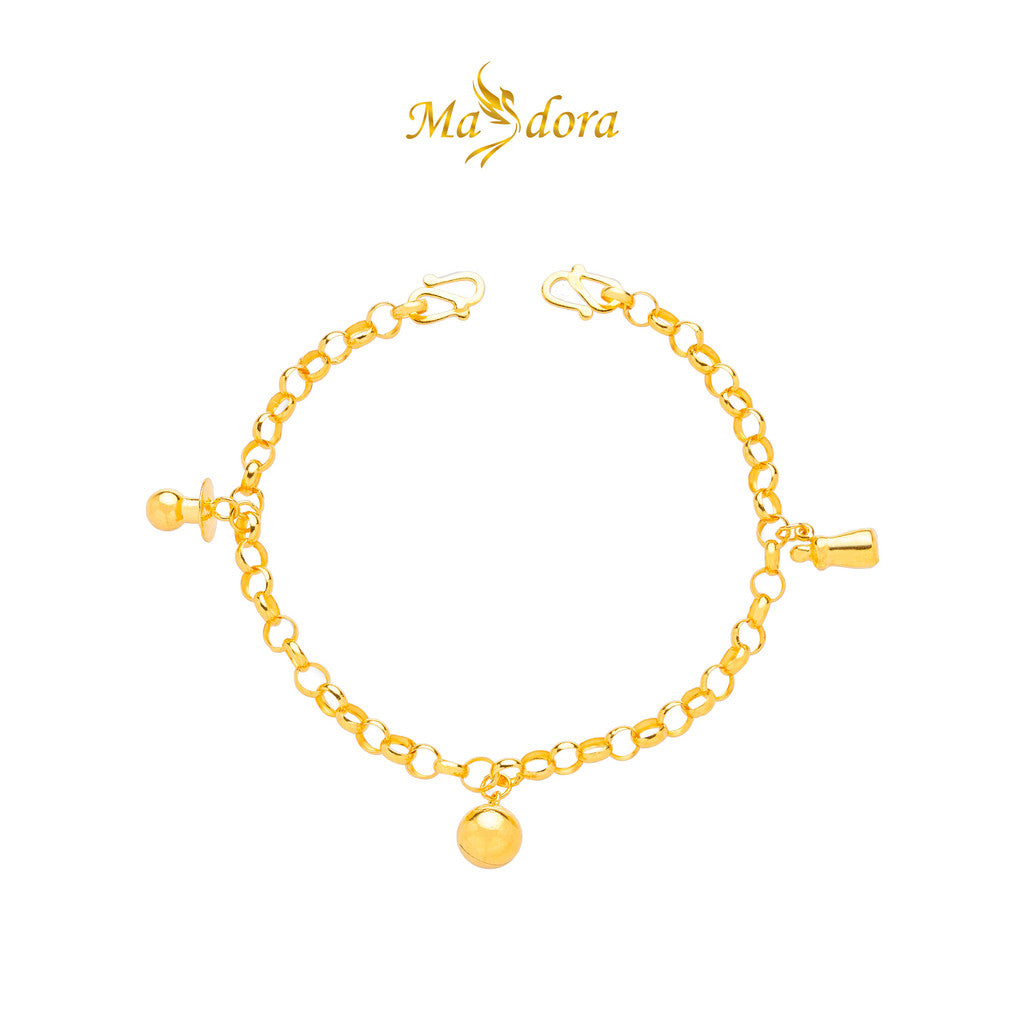 MASDORA 916 Gold Anklet Rantai Kaki Gelang Kaki Emas ~ Cutie Baby Anklet (EMAS 916/22K)