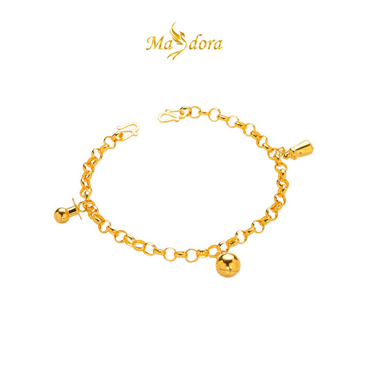 MASDORA 916 Gold Anklet Rantai Kaki Gelang Kaki Emas ~ Cutie Baby Anklet (EMAS 916/22K)