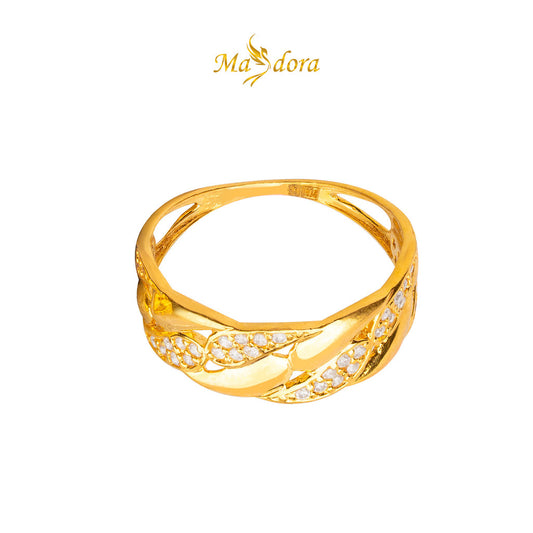 MASDORA 916 Gold Ring Rings Cincin Emas ~ Vast Sparkle Weave (EMAS 916/22K)