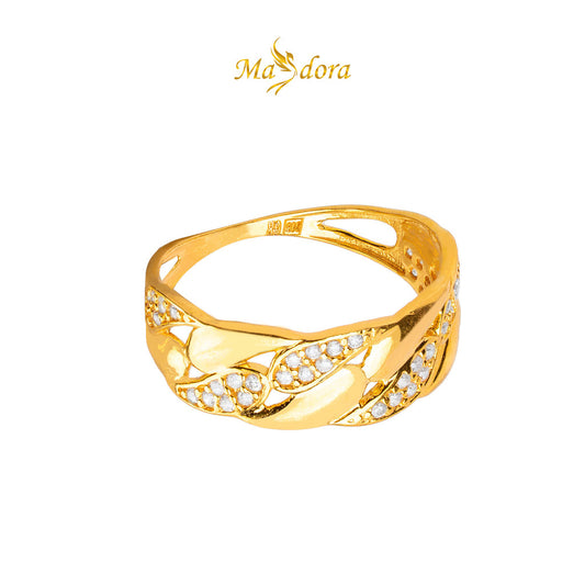 MASDORA 916 Gold Ring Rings Cincin Emas ~ Vast Sparkle Weave (EMAS 916/22K)