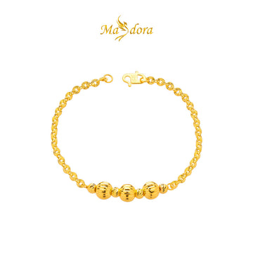 MASDORA 916 Gold Bracelet Rantai Tangan Emas ~ Shining Sauh 7 Swirl (EMAS 916/22K)