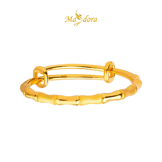 MASDORA 999 Gold Bangle Gelang Tangan Emas ~ Matte Bamboo Baby (EMAS 999/24K)