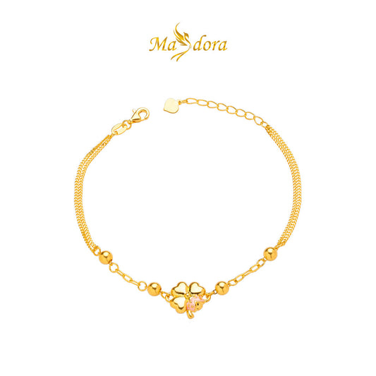 MASDORA 999 Gold Bracelet Rantai Tangan Emas ~ Clover Ladybug (EMAS 999/24K)