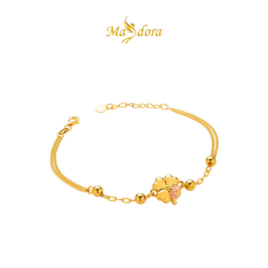 MASDORA 999 Gold Bracelet Rantai Tangan Emas ~ Clover Ladybug (EMAS 999/24K)