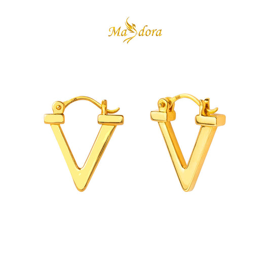 MASDORA 999 Gold Earring Earrings Emas ~ Golden Elegant V (EMAS 999/24K)
