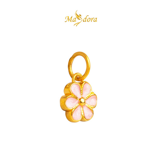 MASDORA 999 Gold Pendant Loket Emas ~ Pastel Flower  (EMAS 999/24K)