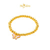 MASDORA 999 Gold Bracelet Rantai Tangan Emas ~ Stretchable Violet Butterfly Boba (EMAS 999/24K)