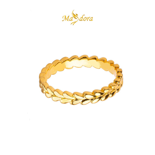 MASDORA 999 Gold Ring Rings Cincin Emas ~ Fuzzy Love Band (EMAS 999/24K)
