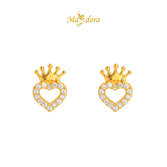 MASDORA 916 Gold Earrings Earring Subang Emas ~ Sparkling Hearty Queen (EMAS 916/22K)