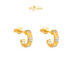 MASDORA 916 Gold Earrings Earring Subang Emas ~ Sparkling Screw Mark Pave (EMAS 916/22K)