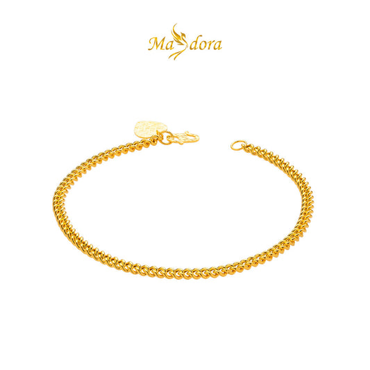 MASDORA 916 Gold Bracelet Rantai Tangan Emas ~ Gajah Licin (3mm) (EMAS 916/22K)