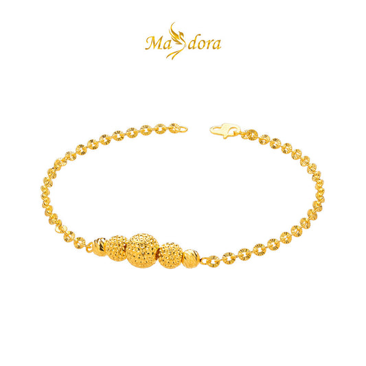 MASDORA 916 Gold Bracelet Rantai Tangan Emas ~ Shining Sauh Balls (EMAS 916/22K)