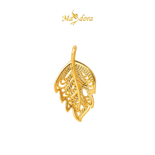 MASDORA 999 Gold Pendant Loket Emas ~ Autumn Leaf (EMAS 999/24K) -- FREE 925 SILVER NECKLACE!
