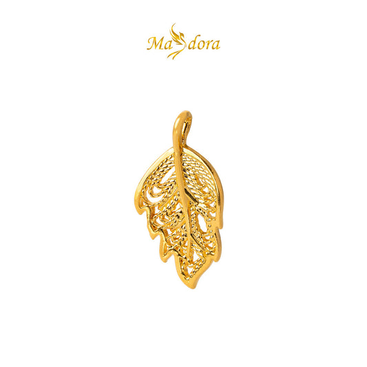 MASDORA 999 Gold Pendant Loket Emas ~ Autumn Leaf (EMAS 999/24K) -- FREE 925 SILVER NECKLACE!