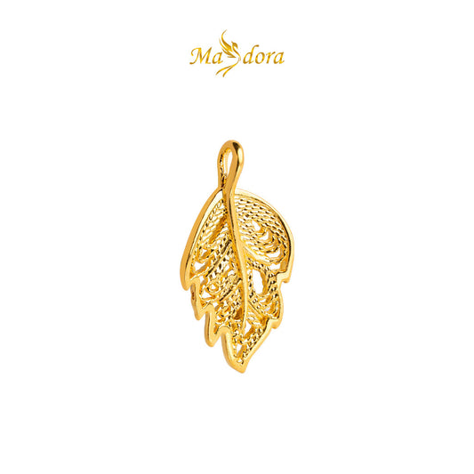 MASDORA 999 Gold Pendant Loket Emas ~ Autumn Leaf (EMAS 999/24K) -- FREE 925 SILVER NECKLACE!
