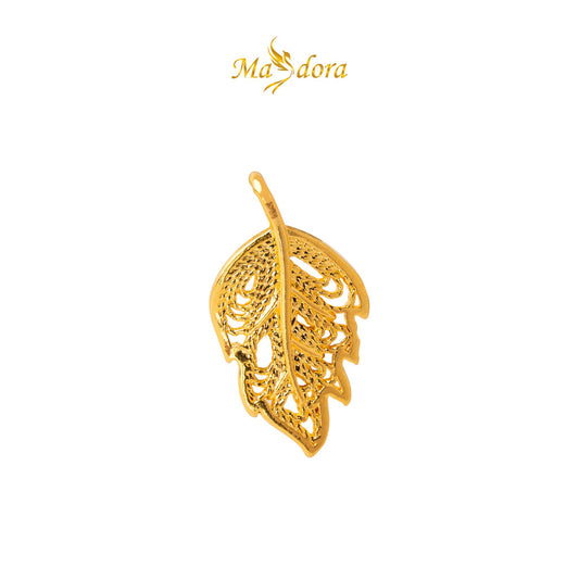 MASDORA 999 Gold Pendant Loket Emas ~ Autumn Leaf (EMAS 999/24K) -- FREE 925 SILVER NECKLACE!