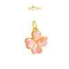 MASDORA 999 Gold Pendant Loket Emas ~ Acutifolia Flower (Pink)  (EMAS 999/24K) -- FREE 925 SILVER NECKLACE!