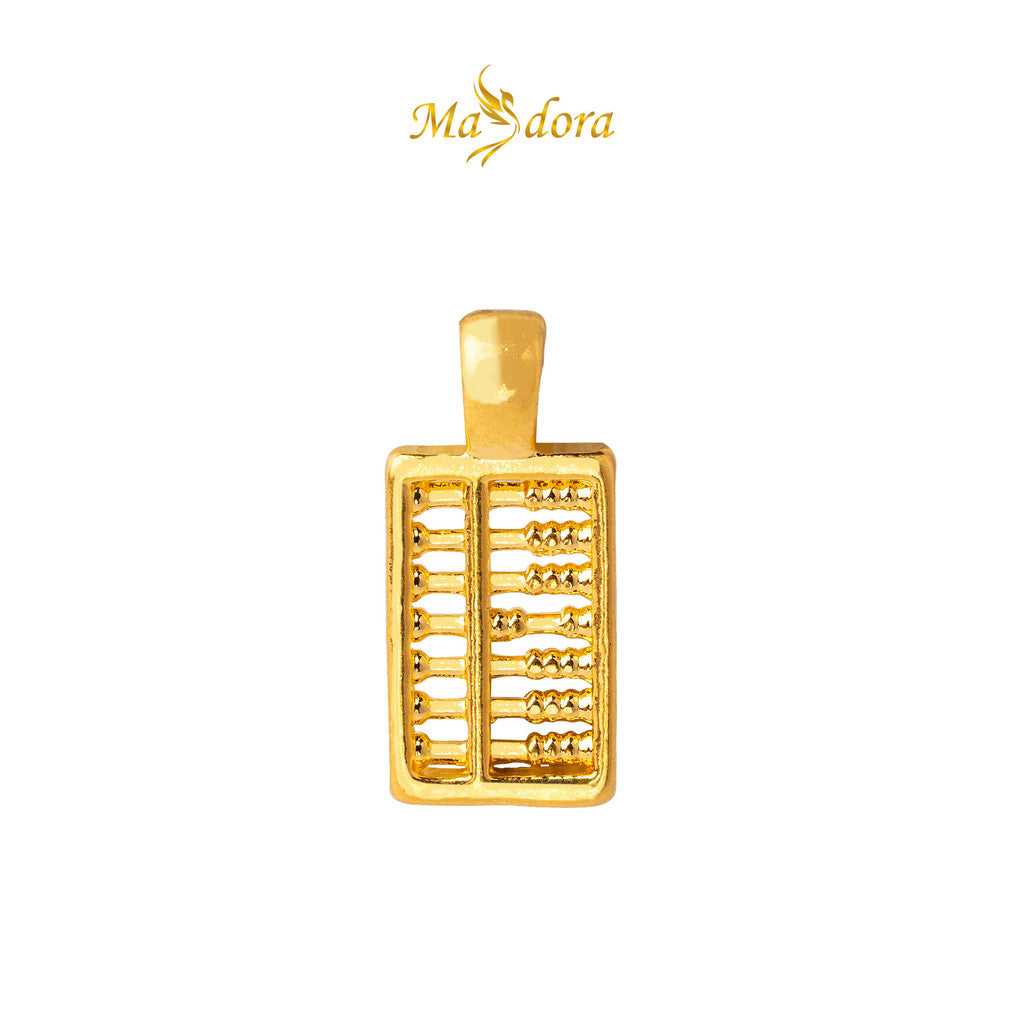 MASDORA 999 Gold Pendant Loket Emas ~ Golden Math Abacus (EMAS 999/24K) -- FREE 925 SILVER NECKLACE!