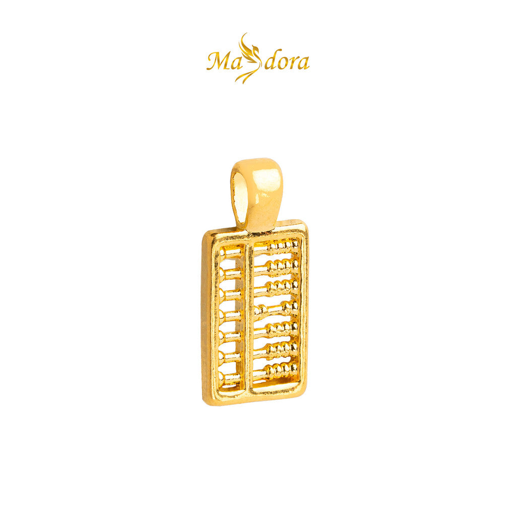 MASDORA 999 Gold Pendant Loket Emas ~ Golden Math Abacus (EMAS 999/24K) -- FREE 925 SILVER NECKLACE!