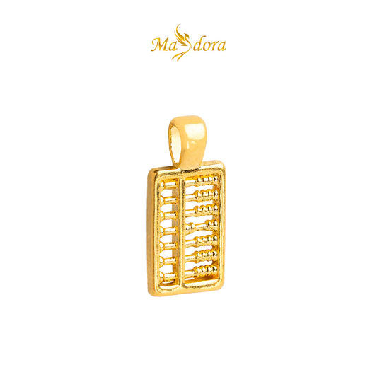 MASDORA 999 Gold Pendant Loket Emas ~ Golden Math Abacus (EMAS 999/24K) -- FREE 925 SILVER NECKLACE!