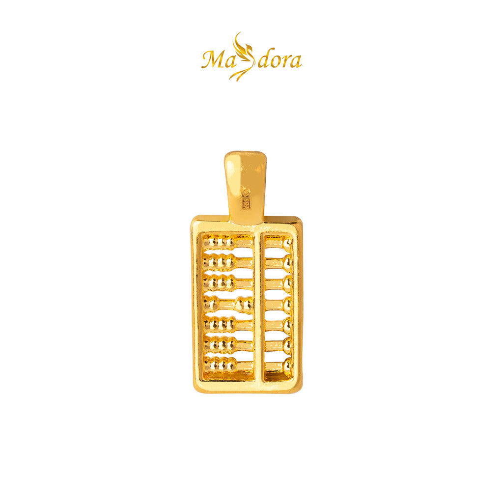 MASDORA 999 Gold Pendant Loket Emas ~ Golden Math Abacus (EMAS 999/24K) -- FREE 925 SILVER NECKLACE!