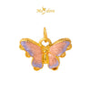 MASDORA 999 Gold Pendant Loket Emas ~ Elegante Violet Butterfly (EMAS 999/24K) -- FREE 925 SILVER NECKLACE!
