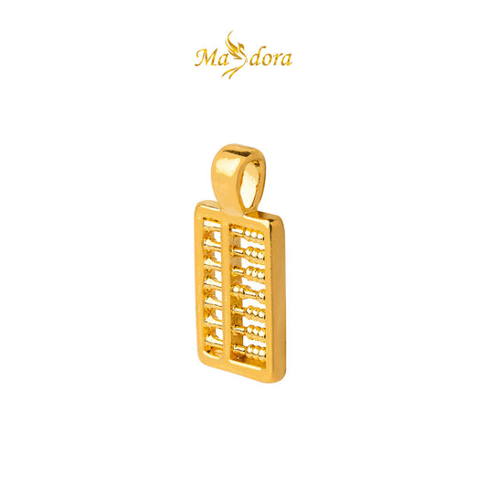 MASDORA 999 Gold Pendant Loket Emas ~ Golden Math Abacus (EMAS 999/24K) -- FREE 925 SILVER NECKLACE!