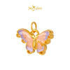 MASDORA 999 Gold Pendant Loket Emas ~ Elegante Violet Butterfly (EMAS 999/24K) -- FREE 925 SILVER NECKLACE!