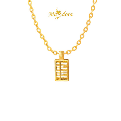 MASDORA 999 Gold Pendant Loket Emas ~ Golden Math Abacus (EMAS 999/24K) -- FREE 925 SILVER NECKLACE!