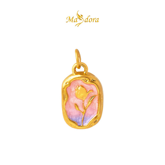 MASDORA 999 Gold Pendant Loket Emas ~ Beaute and The Beastie  (EMAS 999/24K) -- FREE 925 SILVER NECKLACE!
