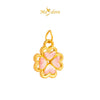 MASDORA 999 Gold Pendant Loket Emas ~ Lovely Clover (Pink) (EMAS 999/24K) -- FREE 925 SILVER NECKLACE!