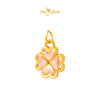 MASDORA 999 Gold Pendant Loket Emas ~ Lovely Clover (Pink) (EMAS 999/24K) -- FREE 925 SILVER NECKLACE!