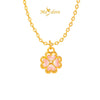 MASDORA 999 Gold Pendant Loket Emas ~ Lovely Clover (Pink) (EMAS 999/24K) -- FREE 925 SILVER NECKLACE!
