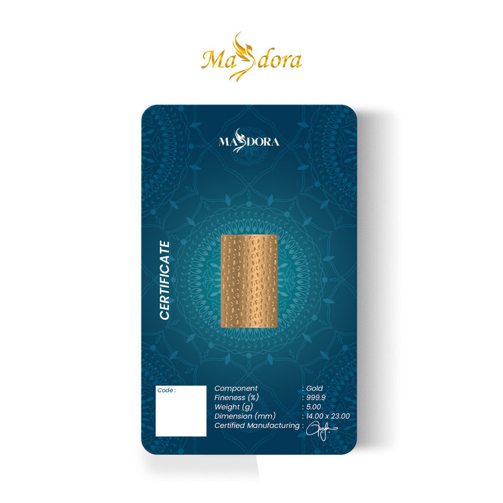 MASDORA 999.9 Gold Bar 5.00GM Collection Series ~ Signature 2025 (EMAS 999.9/24K)