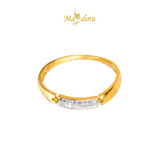 MASDORA 916 Gold Ring Rings Cincin Emas ~ Duotone Timeless Diamond Cut (EMAS 916/22K)