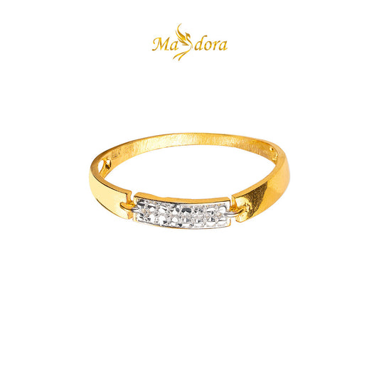MASDORA 916 Gold Ring Rings Cincin Emas ~ Duotone Timeless Diamond Cut (EMAS 916/22K)