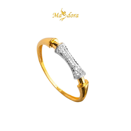 MASDORA 916 Gold Ring Rings Cincin Emas ~ Duotone Tube Diamond Cut (EMAS 916/22K)