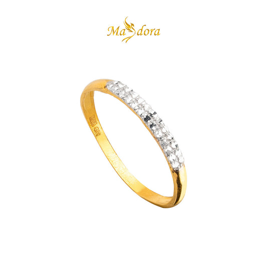 MASDORA 916 Gold Ring Rings Cincin Emas ~ Duotone Minimalist Eternity (EMAS 916/22K)