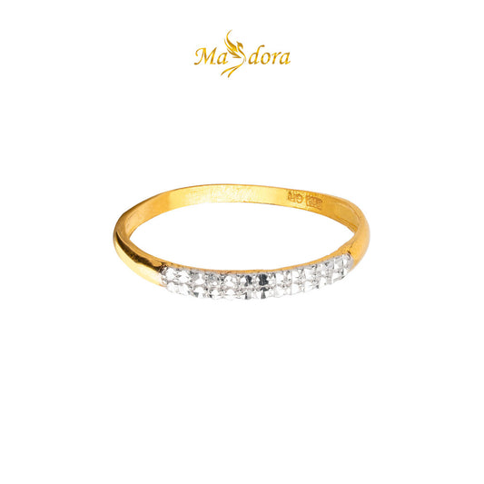 MASDORA 916 Gold Ring Rings Cincin Emas ~ Duotone Minimalist Eternity (EMAS 916/22K)