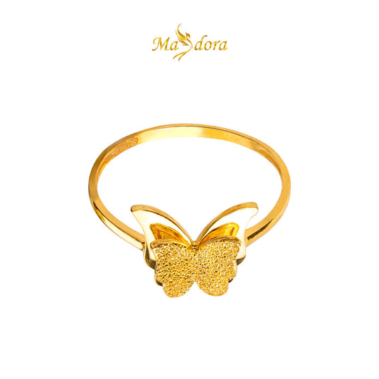 MASDORA 916 Gold Ring Rings Cincin Emas ~ Glitz Double Butterfly (EMAS 916/22K)