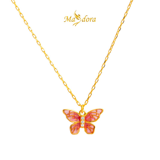 MASDORA 916 Gold Necklace Rantai Leher Emas ~ Belle Papillon (M) (EMAS 916/22K)