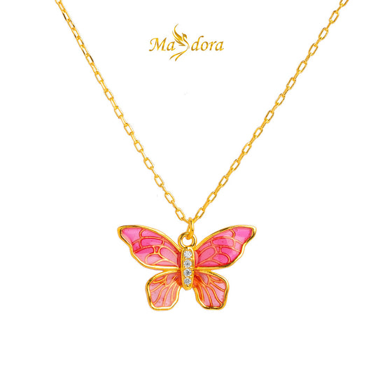 MASDORA 916 Gold Necklace Rantai Leher Emas ~ Belle Papillon (L) (EMAS 916/22K)