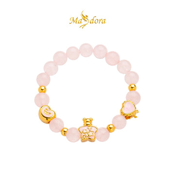 MASDORA 999 Gold Bracelet Rantai Tangan Emas ~ Stretchable Crystal Beads Charm (EMAS 999/24K)