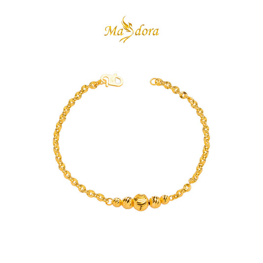 MASDORA 916 Gold Bracelet Rantai Tangan Emas ~ Shining Sauh Swirly Balls (EMAS 916/22K)
